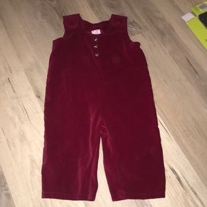 Girls Velvet Red Romper
